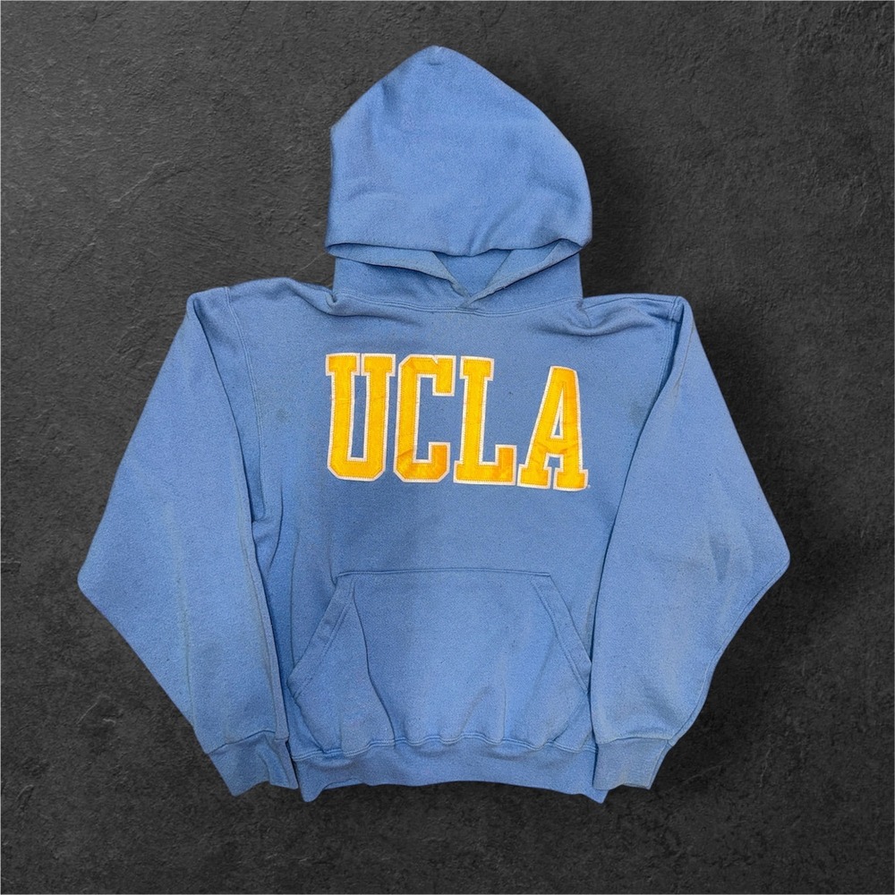 Vintage UCLA Gold Standard Hoodie Mens Small Blue Pullover Made in USA